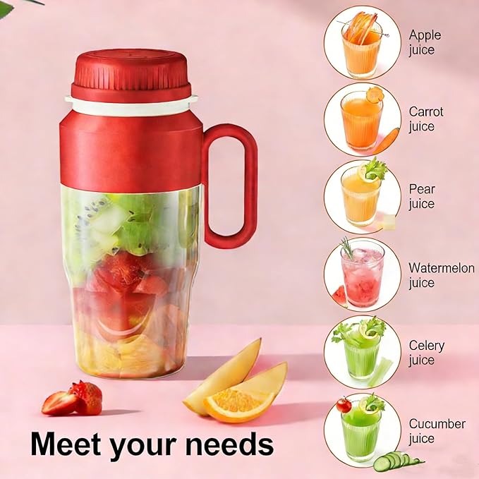 Portable Blender for Smoothies – Personal Blender & Juicer with 38-Blade Stainless Steel, USB Rechargeable Cordless for Home/Office/Gym (green)