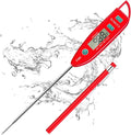 BOMATA Waterproof IPX7 Thermometer for Water, Liquid, Candle and Cooking. Instant Read Food Thermometer with Long Probe for Cooking, Meat, BBQ! T101 (Red Color)………