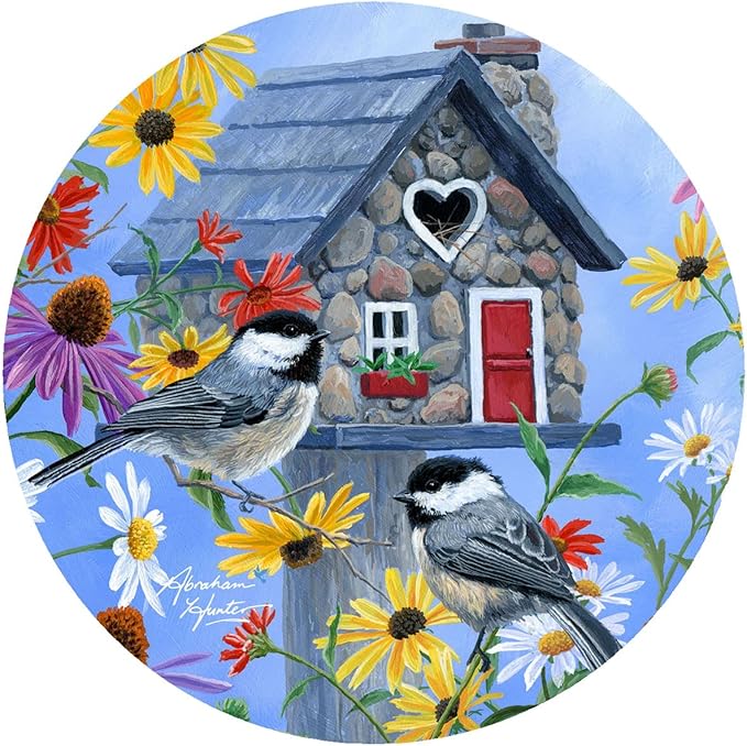 Andreas Silicone Tweetheart Cottage 8" Non-Slip Trivet/Pot Holder/Hot Pad – 100% Cotton Fabric Encapsulated in Silicone, Heat Resistant to 600°F – Flexible & Dishwasher Safe – USA Made, TR-AB0234