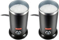 Bodum Electric Milk Frother Black 10oz | Non-Stick Interior | Stainless Steel Body | Auto Shut-Off | Pack of 2