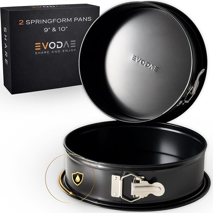 Springform Pan 9 Inch and 10 Inch Set, Nonstick Leakproof Springform Cake Pans, Cheesecake Pan, Removable Bottom, Carbon Steel Baking Pan, Dishwasher Safe, Gift Ready Box