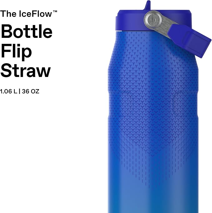 Stanley 1913 Flip Straw Sports Water Bottle 1.06L - Pacific Hypergrip | 15 Hours Cold - 4 Days Iced - BPA-Free - Leak Resistant - Dishwasher Safe - Fits Cup Holder