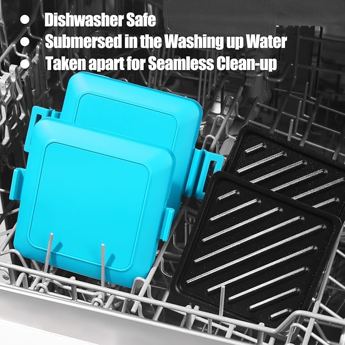 MKYSAIL Toaster,Microwave Toaster, Sandwich Maker, Panini Maker, Dishwasher Safe,NO Electricity,Wireless,Time Saving,Fast,Toastie Safe in Microwave Oven(Blue, Microwave Sandwich Maker)