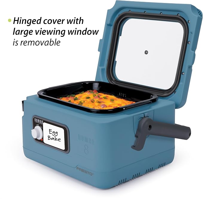 Presto 06017 8-Quart Nomad Traveling Slow Cooker, Blue