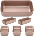 LIANYU Loaf Pans for Bread Baking, 9×5 Inch Stainless Steel Loaf Bread Tins, Non-Stick Baking Pans for Homemade Banana Sandwich Sourdough, Healthy & Sturdy, Set of 6, Rose Gold