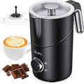 8-in-1 Milk Frother, 400ml Large Capacity & Detachable Milk Frother and Steamer, Coffee Frothers with Heating Function, Electric Automatic Hot & Cold Foam Milk Steamer, Quiet,Dishwasher Safe