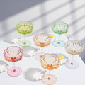Khen Flower Vintage Wavy Glass Coupes Martini, Champagne & Cocktail Coupes - Set of 6-7oz Colorful Cocktail Glasses & Champagne, Prosecco, Mimosa Glassware Copyright Design - Bright Colors