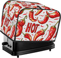 Red Chili Pepper Toaster Cover 4 Slice Dust and Fingerprint Protection Toaster Bread Maker Covers Washable Kitchen Small Appliance Covers for Kitchen Accessories Decor Bakeware Women Gift