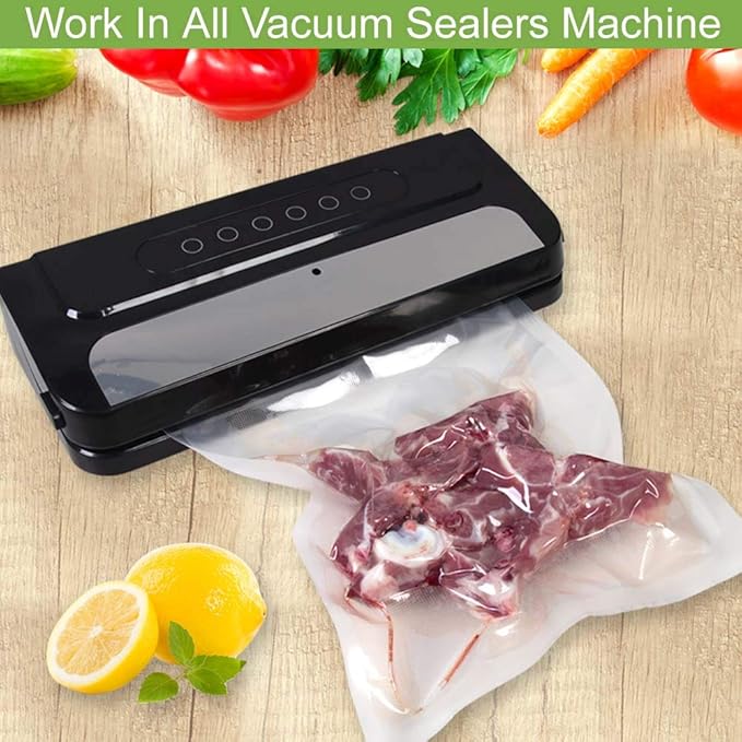 MakMeFre 200 Gallon Size11"x16" Vacuum Freezer Sealer Bags for Food, BPA Free, Heavy Duty Commercial Grade, Sous Vide Vaccume Safe,Vaccume Seal Pre-Cut Bag