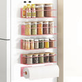 Magnetic Spice Rack For Refrigerator Magnetic Fridge Shelf For Kitchen Spice Organizer Magnetic Shelf For Fridge Space Saving Pink 4 Pack With Magnetic Paper Towel Holder