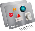 9 inches x 6.5 inches Stainless Steel Plate for Magnets, 3M Adhesive Back, Mounting Screws, Ideal for Magnetic Shelf, Spice Holders, Colorful Magnets as a Gift. Mount Anywhere! (Silver, 2 Pack)