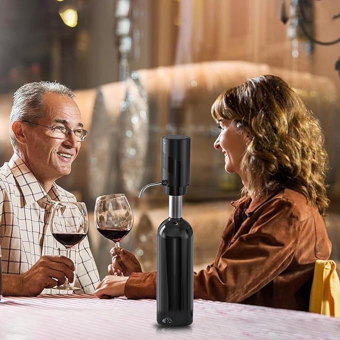 Wine Aerator Electric Wine Decanter Automatic Wine Aerator, Wine Dispenser withUSB TYPE-C Rechargeable for Wine enthusiasts & own use (Stainless steel)