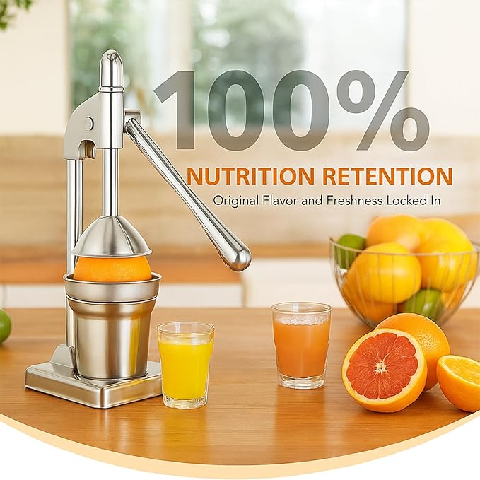 Effective Cast Iron Juicer Hand Press, Heavy Duty Manual Juicer Hand Press Cast Iron, Stainless Steel Lemon Squeezer for Home and Kitchen