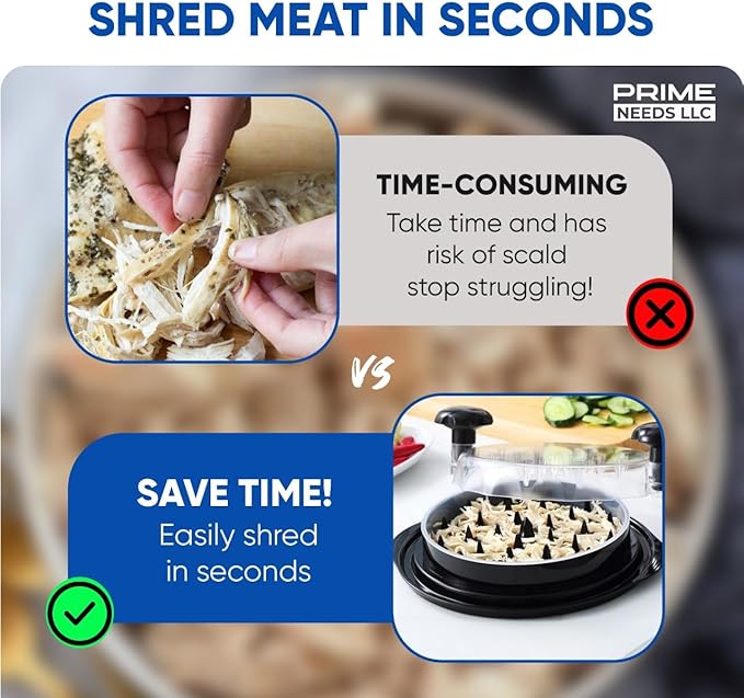 Chicken Shredder Large Meat Grinder Chicken Breast Shredder Heavy Duty Meat Shredder Tool Twist With Tray&Brush Hot Meat Shredder, Meat & Poultry Tools BPA-Free, Dishwasher Safe, Strong Non-Slip Base.