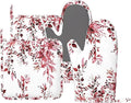 Burgundy Red Eucalyptus Oven Mitts and Pot Holders Set, 4pcs Silicone Watercolor Plant Leaves with Floral Oven Glove for Kitchen Heat Resistant Oven Mitts and Potholders Non-Slip for Cooking