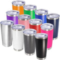 AIANJI 20oz Tumbler Bulk Stainless Steel Tumblers with Lid Vacuum Insulated Double Wall Travel Coffee Mug Powder Coated Tumbler Cup for Hot and Cold Drinks(Mix Color, 12 pack)