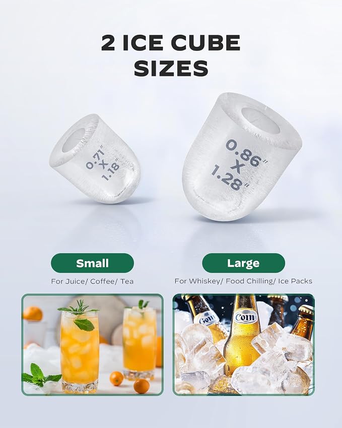 Ice Makers Countertop, Ice Maker with Self-Cleaning 1.8L Water Tank Large Ice Basket, Portable Ice Machine Produces 9 Ice Cubes in Just 6 Minutes Ideal for Home Kitchens and RVs