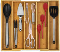 Expandable Kitchen Drawer Organizer - Utensil Drawer Organizer, Cutlery Tray & Silverware Organizer, Slots - Bamboo Organizer for Utensils & Flatware