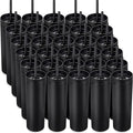 Mimorou 30 Pack Skinny Tumbler with Lids and Straws 16 oz Matte Acrylic Tumblers Straight Double Wall Plastic Reusable Cup Laser Engrave Customized DIY Gifts for Parties Birthday Home Office (Black)