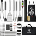 MUJUZE BBQ Grill Accessories Set,Grill Accessories Gifts for Fathers Day,BBQ Gifts for Men,31PCS Grilling Gifts for Men,Grilling Accessories with Apron for Dad,Barbecue Tool Sets