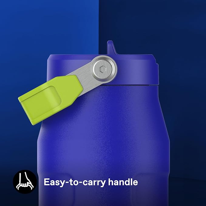 Stanley Flip Straw 2.0 Stainless Steel Water Bottle with Straw 1.06L – 15 Hours Cold – 3 Days Ice Cream – Stainless Steel – BPA Free – Leak Proof – Dishwasher Safe – Cobalt Chartreuse