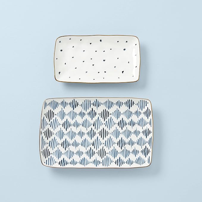 Lenox Blue Bay 2-Piece Nesting Platter Set, 2.87