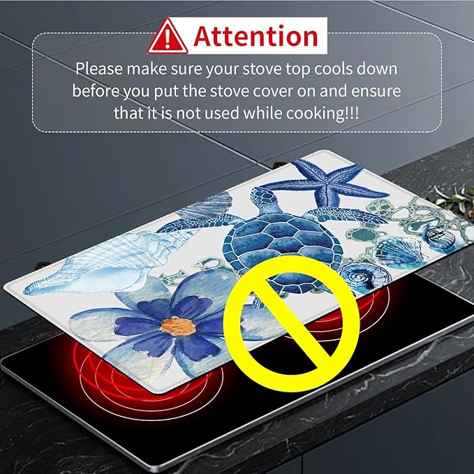 Decorative Electric Stove Top Covers, Heat Resistant Silicone Stove Cover Mat, Stove Top Protectors for Electric Flat Glass Stoves, Adds Extra Counter Space for Small Kitchens and Apartments