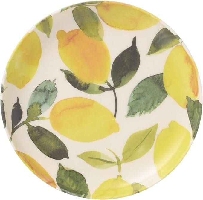 Oneida 24 Seven Melamine Collection, Dishwasher Safe Melamine Dinnerware and Drinkware, Lemon Pattern, Dinnerware Set, 12-Piece