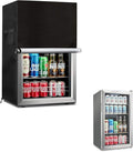 Upright Freezers Cover,Waterproof Outdoor Fridge Cover with Double Zipper for 3.0 Cubic Compact Mini Freezer (22" W x 23" D x 34" H,Black)