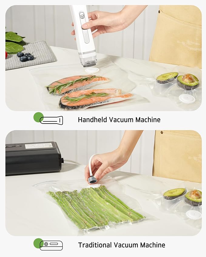 [2026 Upgraded] Syntus 40 Pcs Vacuum Sealer Bags for Food, Reusable BPA-Free Food Storage Bags for Sous Vide Microwave Heating, Air Valve Zipper Bags (10 Small+10 Medium+10 Large+10 Extra Large)