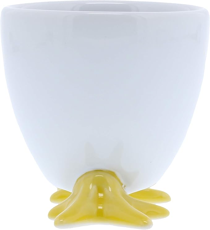 BIA Cordon Bleu White Chicken Footed Egg Cup with Yellow Feet, Set of 4