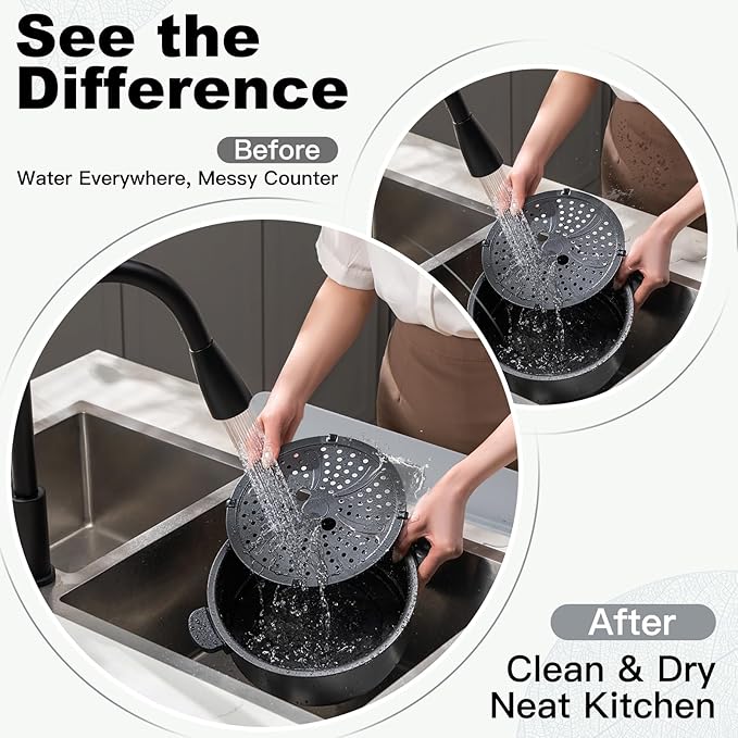 Silicone Sink Splash Guard – Extra-Long 19.3" Water Protector for Kitchen & Bathroom, No-Slip, Heat-Resistant, Dishwasher Safe (19.3 * 3.3 * 2in) (grey)