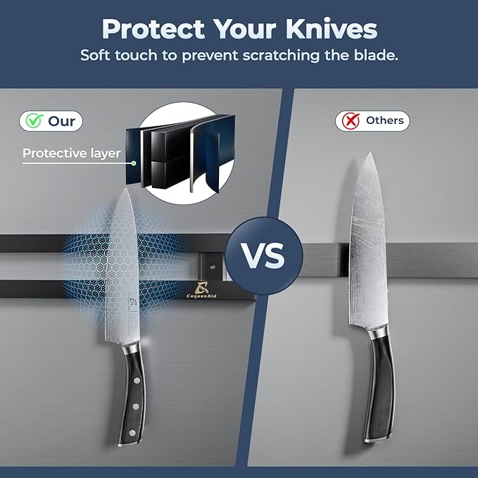 12 Inch Heavy-Duty Magnetic Knife Holder for Refrigerator, No Adhesive Tape or Screws Needed Knife Magnetic Strip for Strong Fridge Mount or Wall as Gifts for Women or Men