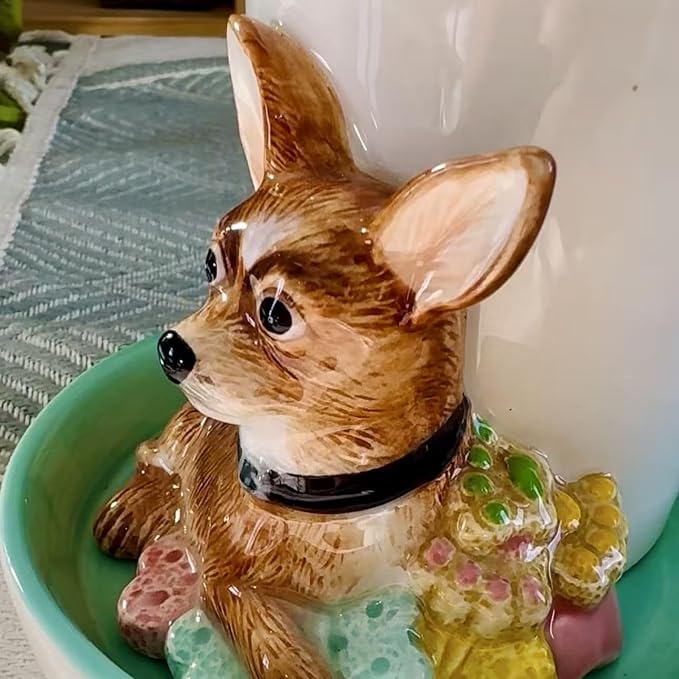 Ceramic Animal Coffee Mug Cup and Saucer Set，200ML(6.8OZ) 3D Hand-painted Tea Cup with Spoon (Brown)