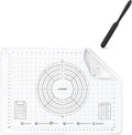 U-Taste 600ºF Heat-Resistant 10in Long Skinny Silicone Jar Spatula, and 20inx28in Large Silicone Pastry Mat Food-Grade Non-Stick Dough Rolling Mat (Black+Transparent)