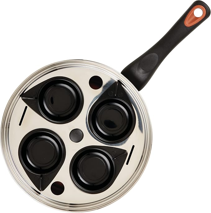 Farberware Glide Copper Ceramic Nonstick Covered Egg Poacher, 8-Inch, Black - 10654