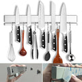 YIIYIIN Strong Magnetic Knife Holder for Wall, 17 Inch No-Drill Knife Strip with 12 Hooks & Adhesive, Holds Kitchen Utensils & Tools
