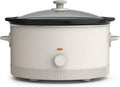 bella 6.0 Qt Manual Slow Cooker, Ceramic Nonstick Coating, 3 Temperature Settings, Dishwasher Safe Stoneware Pot and Tempered Glass Lid, Cool Touch Handles & Tangle Free Cord Wrap, Oatmilk