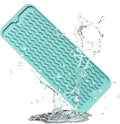 ZLR Silicone Sponge Holder & Sink Caddy Tray (6" x 17") - Narrow Dish Drying Mat for Kitchen Counter - Waterproof Soap Dispenser Organizer, Non-Slip Bathroom Vanity Tray (Mint Green)