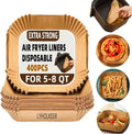 Air Fryer Liners Disposable, 400Pcs LYHOLKEER Airfryer Liners for Ninja AF141 5QT AF181 6.5 QT, Parchment Paper for Air Fryer Cosori Chefman Instant Pot 6 Qt, Non-Stick & Non-Leak & Oil-proof