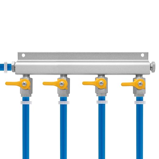 Kegco AD4 Aluminum 4-Way Kegerator Beer Gas/Air Distributor