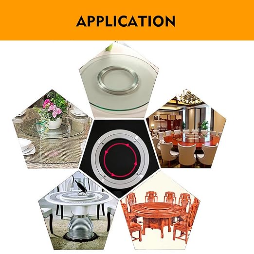 Aluminium Alloy Turntable Bearing, Heavy Duty Swivel Turntable Lazy Susan Rotating Bearing Turntable Round Dining Table Smooth Swivel Plate Hardware (140mm - 5.5inch)