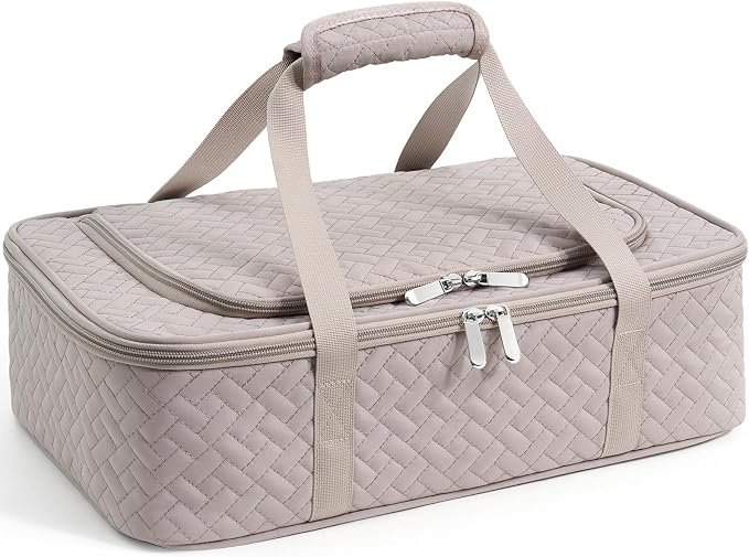 Insulated Casserole Carrier - Portable Casserole Carrier for Hot or Cold Food, Lasagna Holder for Parties,Picnic,Cookouts,Traveling - Fits 9" x 13" Baking Dish (Grey)