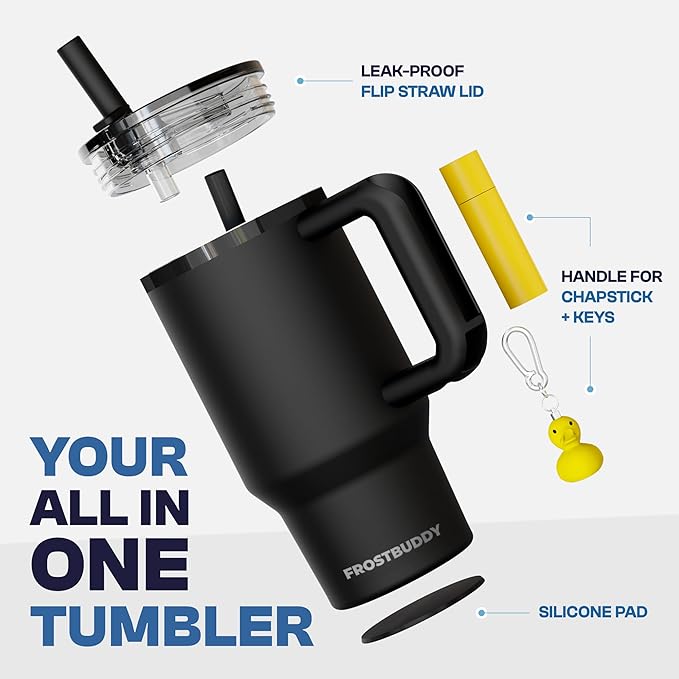 Frost Buddy Thicc Buddy - 16 oz Stainless Steel Vacuum Insulated Tumbler with Lid and Straw for Water - Travel Mug Cupholder Friendly - Gifts for Women Men Him Her (Rocky Top)