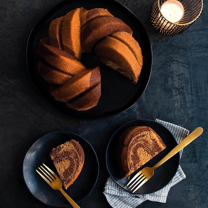 Nordic Ware NW 95577 75th Anniversary Braided Rope Bundt Cake Pan, Gold 12 Cup Capacity