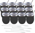 Amtidy 12 Pack Powder Coated Stainless Steel Tumbler with Lid,Equipped with straw and straw brush，12 oz Double Wall Vacuum Insulated Travel Tumbler Cup for Coffee, Wine, Cocktails
