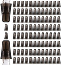 Chengu 100 Pieces Liquor Bottle Covers Pour Spout Covers Bar Toppers for Bottles Universal Pour Dispenser Dust Translucent Silicone Rubber Spout Caps for Bar Home Kitchen Tools Supplies (Black)