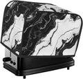 Toaster Cover 2 Slice Marble Black White Liquid Abstract Kitchen Small Appliance Covers with Pockets Dust and Fingerprint Protection