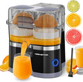 KEENSTAR Electric Citrus Juicer, Dual-Head Orange Juicer Squeezer, Portable Juicer with Cleaning Brush for Lemon, Grapefruit, High Juice Yield, Easy to Clean, One Touch Operation
