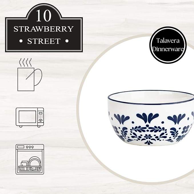 10 Strawberry Street Talavera Dinnerware, Set of 6 (5.5" Cereal Bowl)